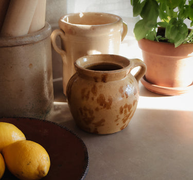 Small Spanish Glazed Kitchen Orza Jar, c. 1890–1910