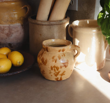 Small Spanish Glazed Kitchen Orza Jar, c. 1890–1910