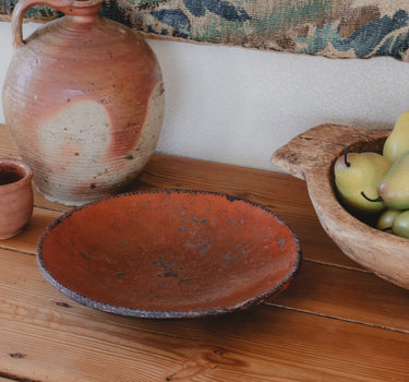 Antique Spanish Terracotta Lebrillo Bowl, 19th Century