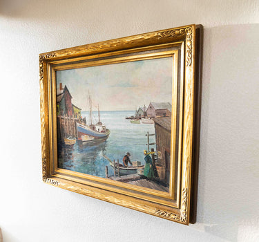 VINTAGE HABOR FIGURES BY WALT ALONZO LEE OIL PAINTING