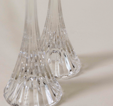 1950s Vintage Crystal Candlesticks - a Pair