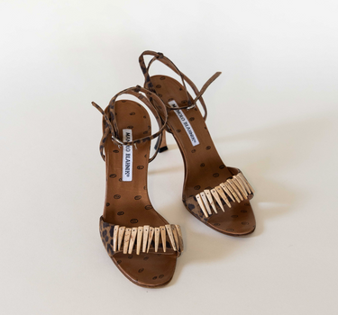 Manolo Blahnik Animal Print Heels IT 36.5